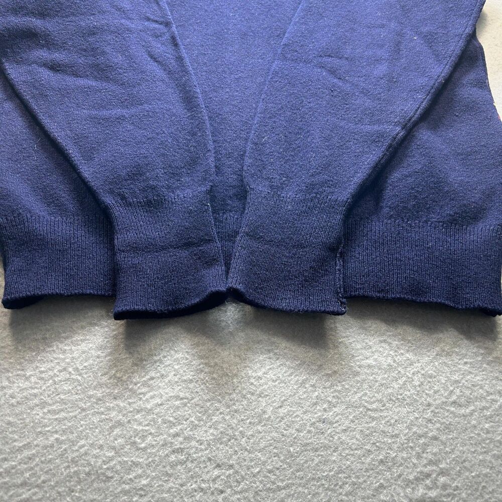 Vintage Mr. Rogers Sweater Mens Large Navy Argyle V Neck Made in Scotland Preppy - Picture 9 of 9